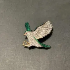 クリスタル装飾 鳥型ブローチ