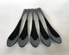 スプーン カレースプーン 樹脂製 黒小 5本セット 牛丼屋さんのスプーンのサムネイル