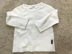 白色ホワイト 丸首長袖カットソー サイドタグ付き　サイズ100