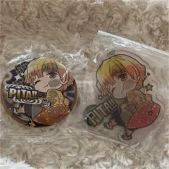 鬼滅の刃 缶バッジ&アクリルキーホルダー　我妻善逸　2点セット