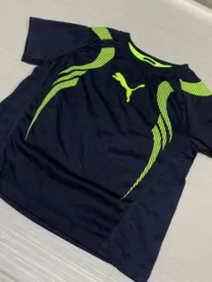 PUMA スポーツTシャツ ネイビー×ライムグリーンのサムネイル