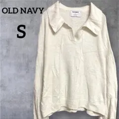 OLD NAVY【S】オールドネイビー 襟付きニット ポロニット セーター 白