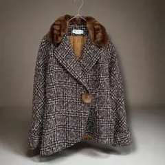 ツイードジャケット　フェイファー　ショートコート　ワンポイント　秋冬　おしゃれ