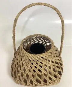 宗全籠 竹園庵 竹工芸 竹籠 花籠 竹工芸 花器 華道具 古道具 Q3060