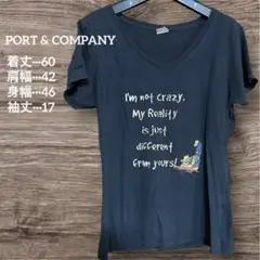 PORT & COMPANY ポートアンドカンパニー Vネック Tシャツ 黒
