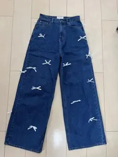 アリソンブラウン　リボン　ルーズ　デニム　紗栄子