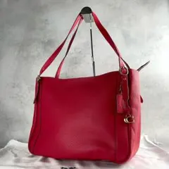 ✨極美品✨コーチ　アラナ　トートバッグ　肩かけ　レザー　A4サイズ収納可　レッド