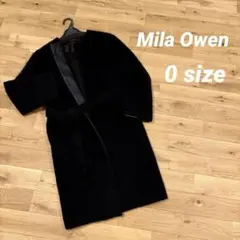 Mila Owen ミラオーウェン　ノーカラーモヘヤコート アウター ブラック