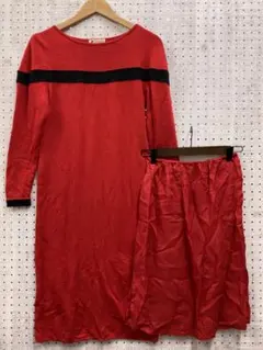 Courreges レトロモード古着 ニットロングワンピース ペチコート付きのサムネイル