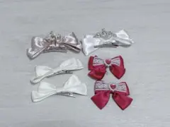 リボンデザイン ヘアクリップ セット