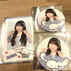 ＝LOVE山本杏奈サンリオシナモンコラボフォトカード・缶バッジ3点セット