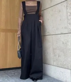 kirakirashop ハイウエスト タックサロペット　新品未使用