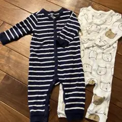 baby GAP ストライプ・クマ柄ロンパース2点スタイセット