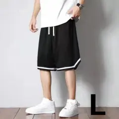 52 ハーフパンツ L ブラック バスケットパンツ スポーツウェア バスパン