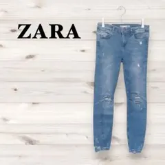 ザラ デニムパンツ ジーンズ ストレッチ スキニー カットオフ ダメージ Y2K