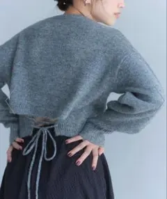 【新品】グリーンレーベルリラクシング　リボンプルオーバー　スカート　セットアップ