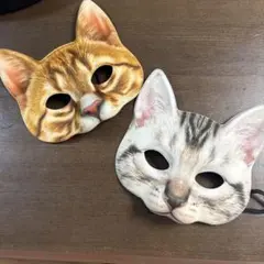 猫★お面、マスク★2点セット