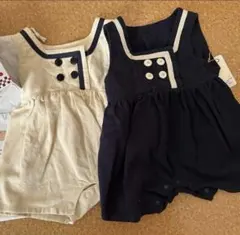 バースデイ セーラーロンパース 70 双子 2着セット セーラー