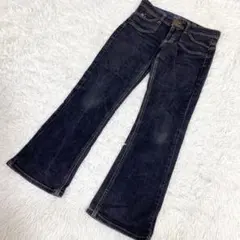 サムシング　デニム　ジーンズ　装飾　少しブーツカット　ブラック　黒　30×33