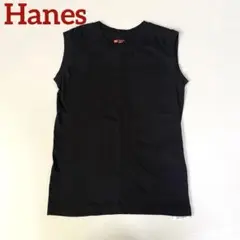 Hanes スリーブレスTシャツ M ヘインズ ブラック ノースリーブ