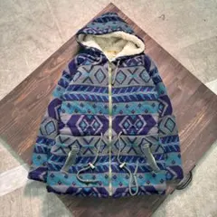 7W2 配色ファスナー　ナイロン　ジップアップジャケット　グレー　古着used