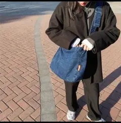 デニム 男女兼用 ワンショルダーバッグ ネイビー R0910-345