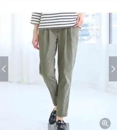 ベルメゾン座パンツセージカーキL股下66cm