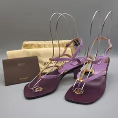 LOUIS VUITTON ルイヴィトン Tストラップ レザーサンダル 35
