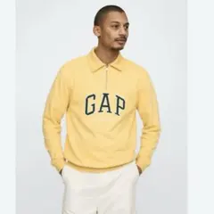 GAP ハーフジップスウェット　ポロスウェット 　黄色のサムネイル
