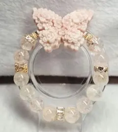 ピンクオパール ハート薔薇モチーフ ブレスレット - メルカリ