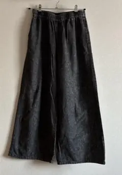 しまむら　デニム　ワイドパンツ　レディースMサイズのサムネイル