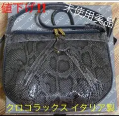 クロコラックス レザーバッグ/ショルダーパイソン柄バッグ(希少品)