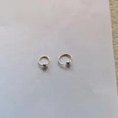 シルバー ボール付き フープピアス8ミリ