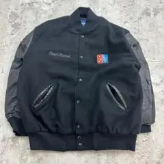 90s　USA製　Holloway　スタジャン　ドミノピザ　古着　ブラック　XL