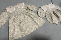 姉妹お揃い ワンピース ロンパース 110 70