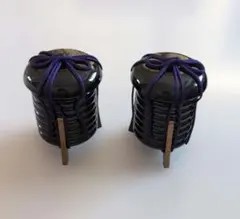 雛人形　雛道具　保貝紫紐飾り付　伝統工芸木製品　行器　高7.5×5cm