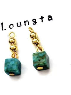 5点で450円引き ハンドメイドピアス 樹脂ピアスアフリカンターコイズ