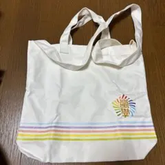 嵐のワクワク学校 トートバッグ 白 レインボーカラー