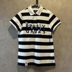 新品 PearlyGates S ポロシャツ ロゴ総柄 ホワイト ライトグレー 