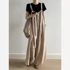 サロペット オーバーオール オールインワン ゆったり 体型カバー 楽ちん 春