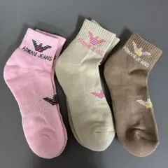 ARMANI JEANS リブ編みソックス 2色セット23-25cm