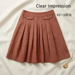 Clear Impression プリーツスカート ウール混ラメ入り 上品S相当のサムネイル