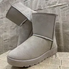 新品★レディース★Lサイズ★軽量 裏ボア ミドルムートンブーツ 薄茶色 508