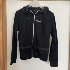 diadora ブラック フード付きウェア