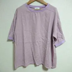 hagumu 綿 麻 リネン ビッグシルエット Tシャツ ピンク