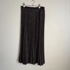 ユニクロC チェック柄プリーツロングスカート　L