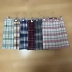 チェック柄プリーツミニスカート 6点セット 制服コーデ