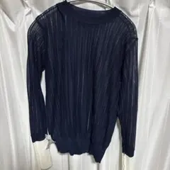 美品 LANDWards バイカラー リブニット 長袖 カットソー サマーニットのサムネイル