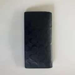Coach エンボス加工 ブラック長財布