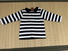 Babydoll 黒白ストライプ 長袖Tシャツ